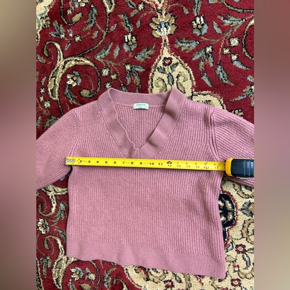 NWOT Aritzia Babaton Roger V-Neck 100% Merino Wool Oversized Pink/Mauve … - Picture 10 of 12
